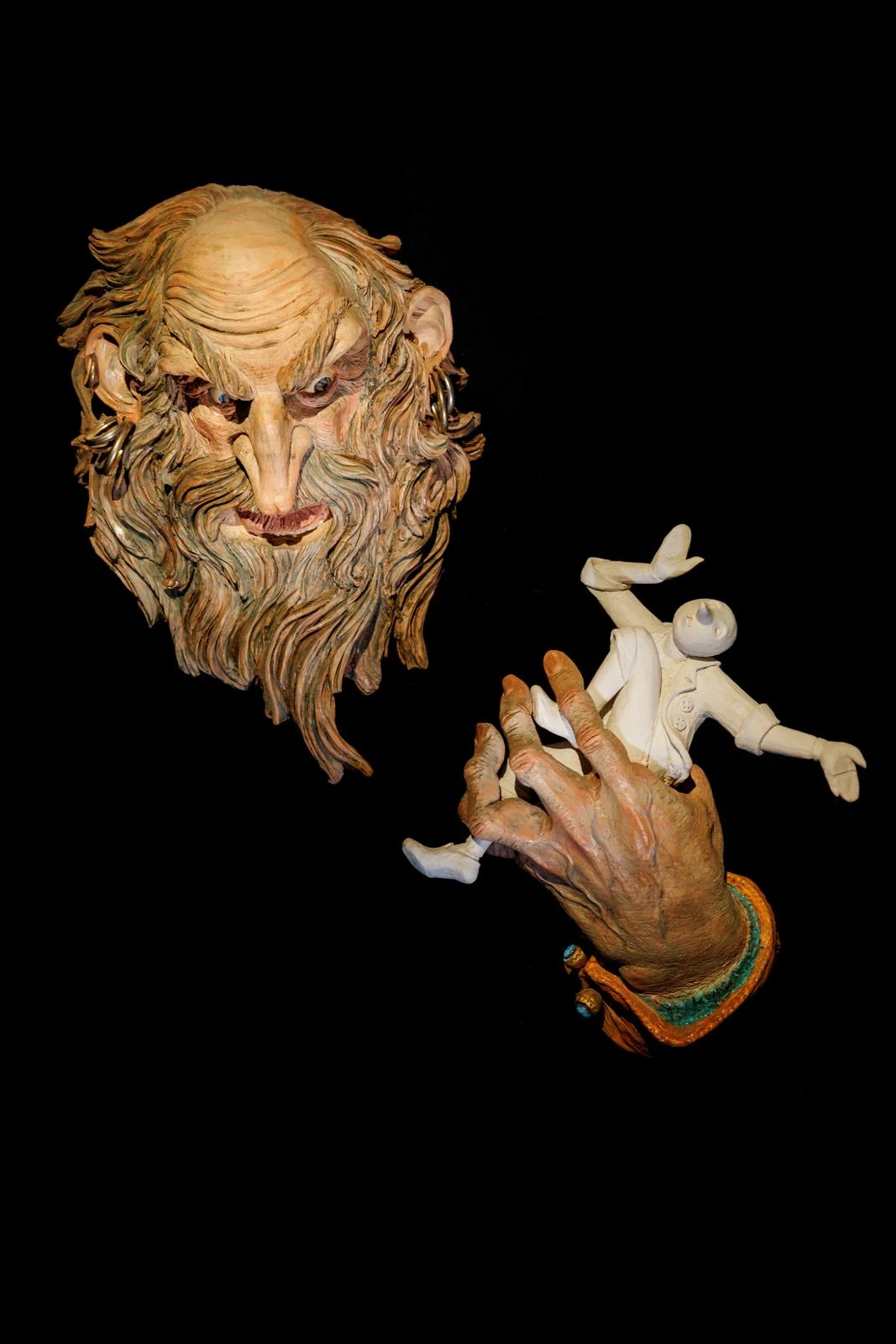 Mangiafuoco e Pinocchio, sculpture by Salvatore Troiano